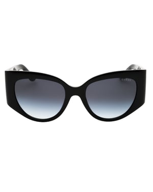 Guess Shiny Black Oval Sunglasses