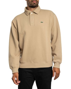 Lacoste Poloshirt Met Lange Mouwen En Logo, Beige