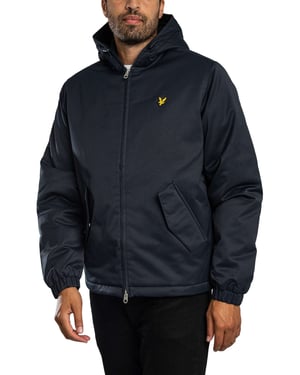 Lyle & Scott Gewatteerde Jas Met Capuchon En Ritssluiting, Blauw