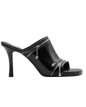 Burberry Peep Heeled Mules Svarta Klackar
