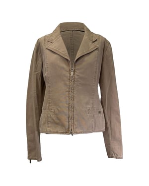 Chanel Zip-Up Denim Jacket in Brown Cotton