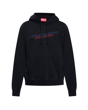 Diesel Industry Denim Division Design Svart Hoodie