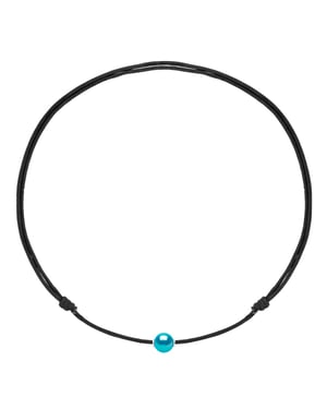 Necklace Genuine Freshwater Cultured Pearl Round 10-11 mm DARK BLUE — Sterling Silver 925 — 50 cm — Men