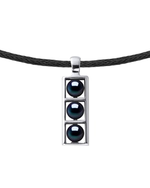 Necklace Genuine Freshwater Pearls Button 5-6 mm — Rhodium-Plated Sterling Silver 925 — 50 cm — Men