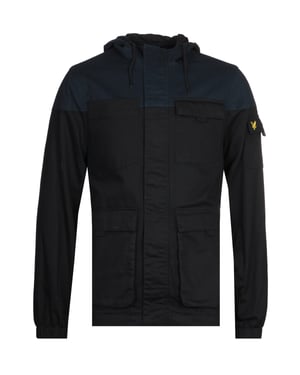 Lyle & Scott Jet Black Jacka med kontrasterande ok