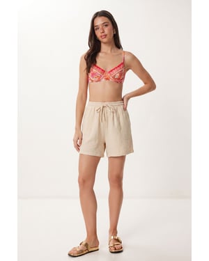 Hoge Taille Wijde Been Katoenen Shorts