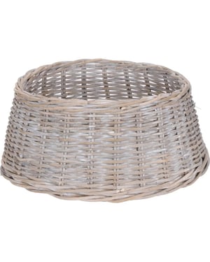 WDMT Rieten kerstboomrok ø 60 x 20 cm grijs