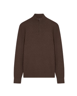 Ted Baker Kurnle T-söm Stickad Halv Dragkedja Brun Tröja