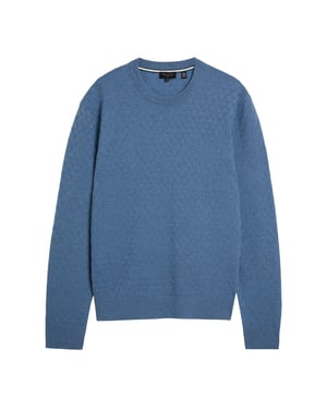 Ted Baker Loung T Stitch Crew Neck Blue Jumper
