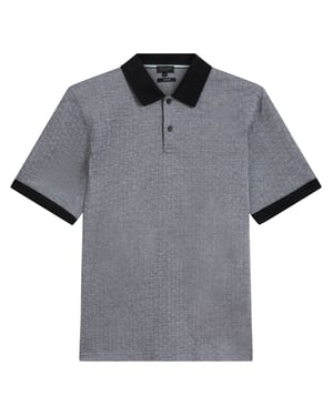 Ted Baker Auguso Regular Tonal Jacquard Navy Polo Shirt