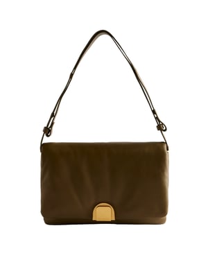 Ted Baker Samilli Lock Detail Zachte Gewatteerde Khaki Tas