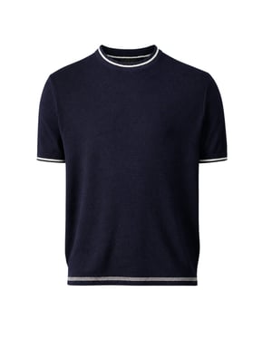Ted Baker Eriks Regular T-shirt Met Textuur Aan De Voorkant, Marineblauw