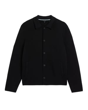 Ted Baker Freder Zwaar Gebreid Zwart Vest