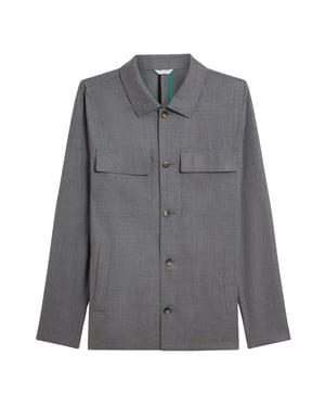 Ted Baker Selwynj Lichtgewicht Grijze Wollen Jas