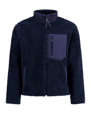 A Fish Named Fred fleece jas donkerblauw effen