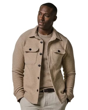 Overshirt Profuomo beige dubbele borstzakken