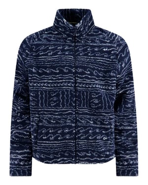 A Fish Named Fred fleece jas geprint donkerblauw