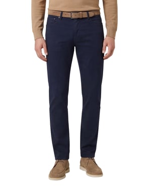 Pantalon Brax Chuck donkerblauw effen katoen