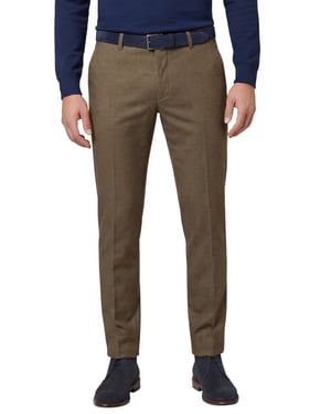 Brax Fabio pantalon bruin effen wijde fit katoen