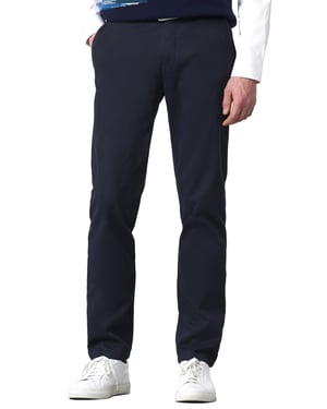 katoenen broek Meyer New York donkerblauw
