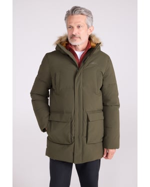 'Fern' Men's Padded Parka Jacket Water Resistant Warm Coat Khaki