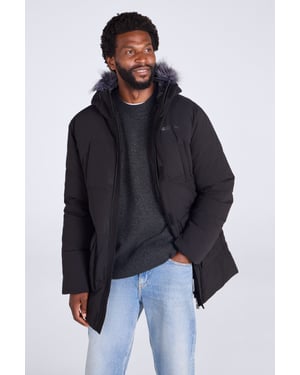'Fern' Men's Padded Parka Jacket Water Resistant Warm Coat Black