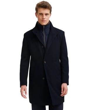 Half lange winterjas Bugatti donkerblauw