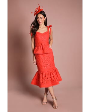 Sequin Lace Midi Dress