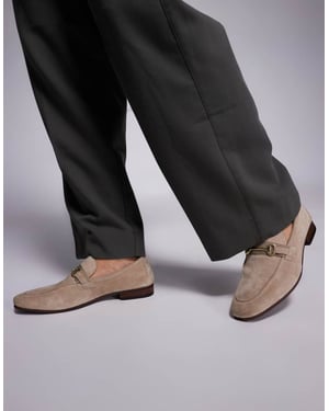 Walk London Capri trim loafer i stensamsuede