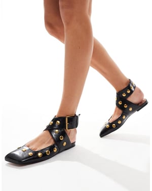 ASOS DESIGN Light studded ballet in black