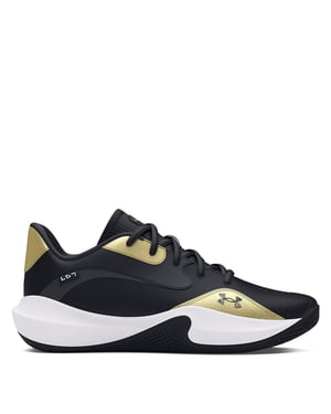 Men's Under Armour UA Lockdown 7 Low Top Basketball Sneakers in Black