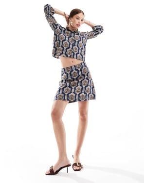 Object a-line mini skirt co-ord in vintage floral print