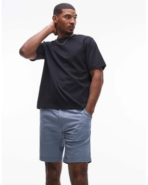 Levi's XX Chino raka bomulls- och linshorts i midblått