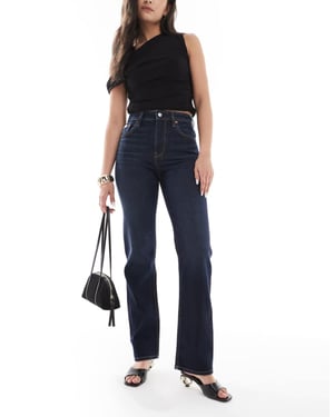 Calvin Klein Jeans hög midja raka jeans i indigo