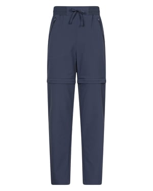 'Explorer' Women's Shorter Zip Off Trouser Lightweight Hiking Convertible Pants Navy