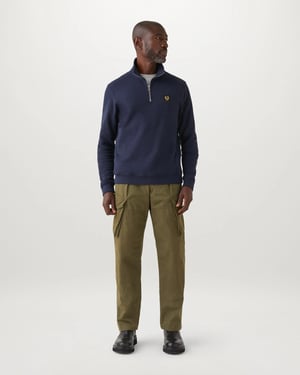 Long Sleeve Logo Detail Sweatshirt in Navy