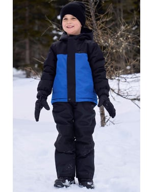 'Polar Zone' Kids Ski Jacket and Pants Set Hooded Water Resistant Winter Outfit Navy