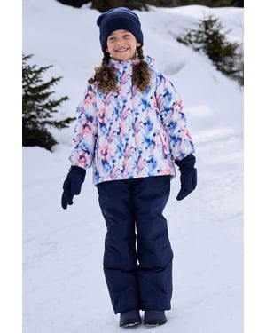 'Polar Zone' Kids Ski Jacket and Pants Set Hooded Water Resistant Winter Outfit Purple