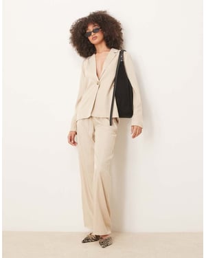 Vila oversized button front blazer co-ord in oatmeal