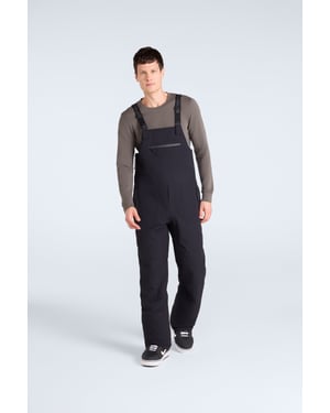 'Powder' Men's Waterproof Bib Front Ski Pants Fleece Lined Snowboard Trouser Black