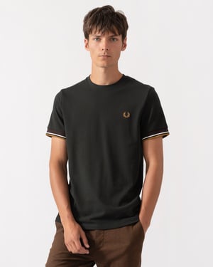 Regular Fit Short Sleeve Logo Detail T-Shirt in Charcoal