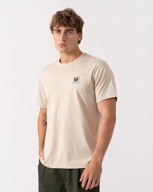 Short Sleeve Logo Detail T-Shirt in Ecru