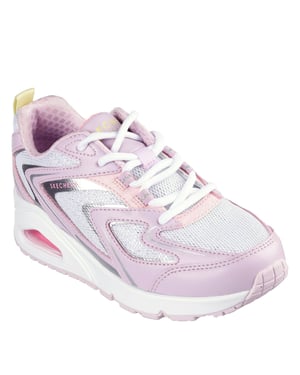 Girls Skechers Uno Low Top Trainers in Lavender/Pink
