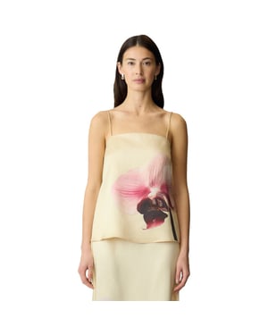YAS Orchida satin singlet top s. show anise flowe