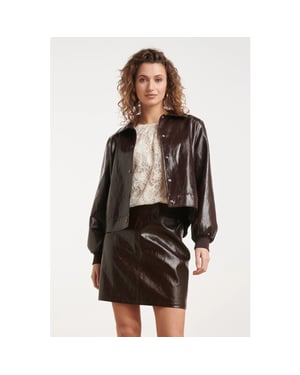 Smashed Lemon Kort jack van glanzend faux leather |