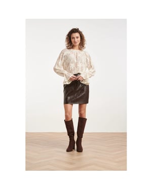 Smashed Lemon Mini rok van glanzend faux leather |