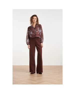 Smashed Lemon Stretch pantalon met wijde pijpen |