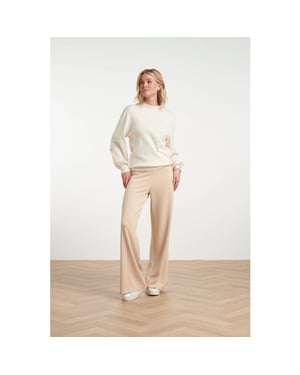Smashed Lemon Wide leg broek met comfortabele tailleband |