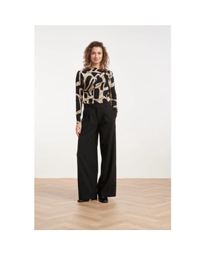 Smashed Lemon Zwarte wide leg pantalon |