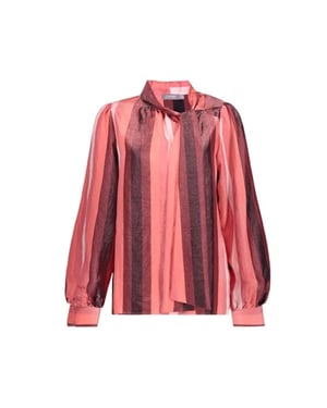 Geisha 63584-32 420 blouse stripes pink/coral/burgundy